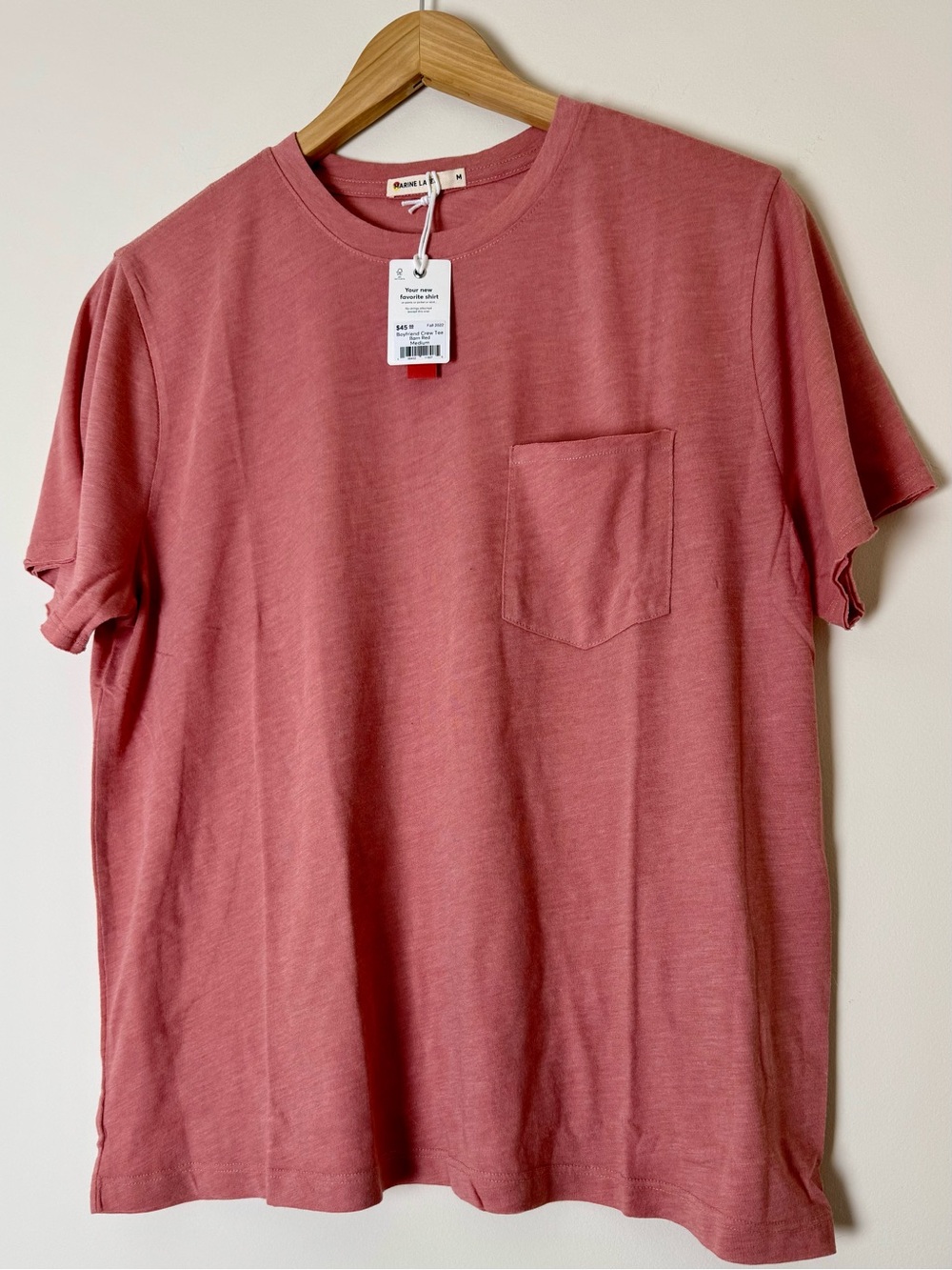 Marine Layer Boyfriend Crew Tee Barn Red Size M NWT